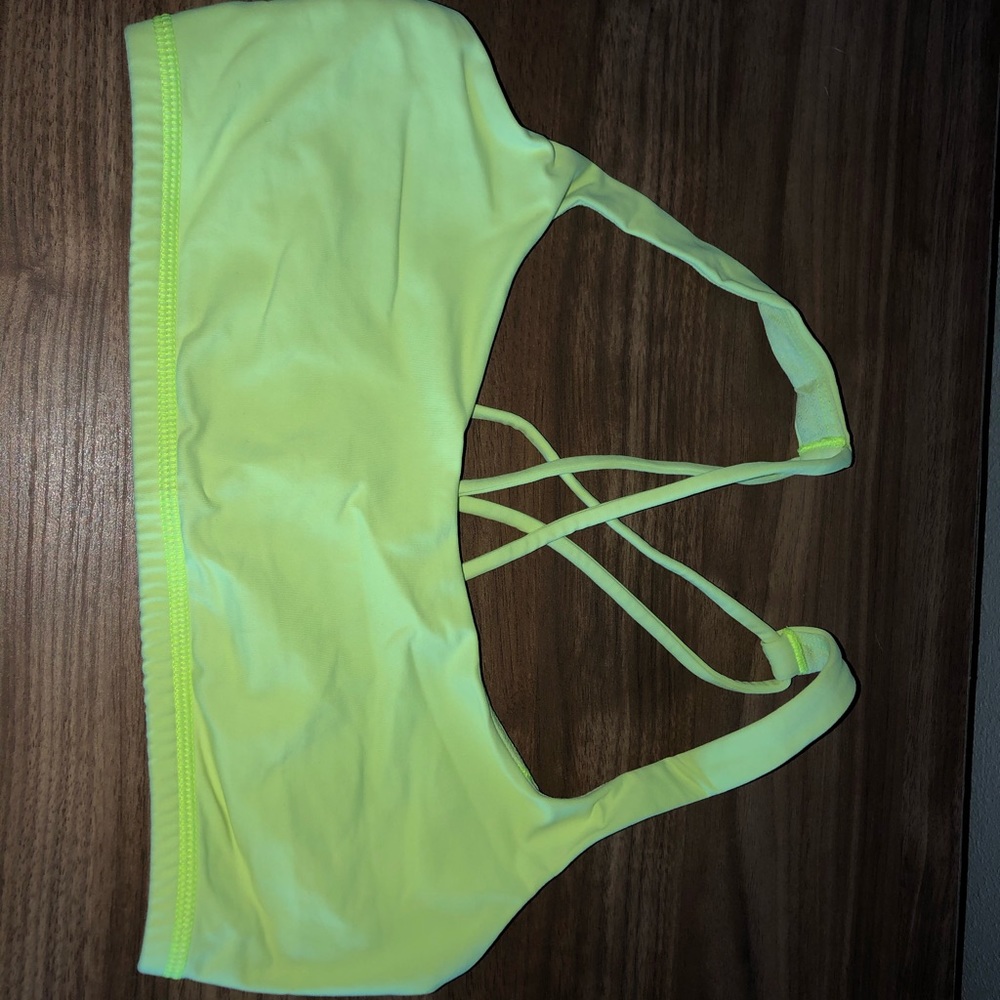 Neon yellow Lululemon Bra